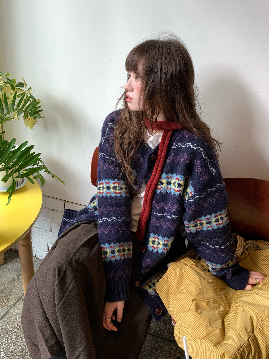 RAINYツイード花柄プリーツスカート