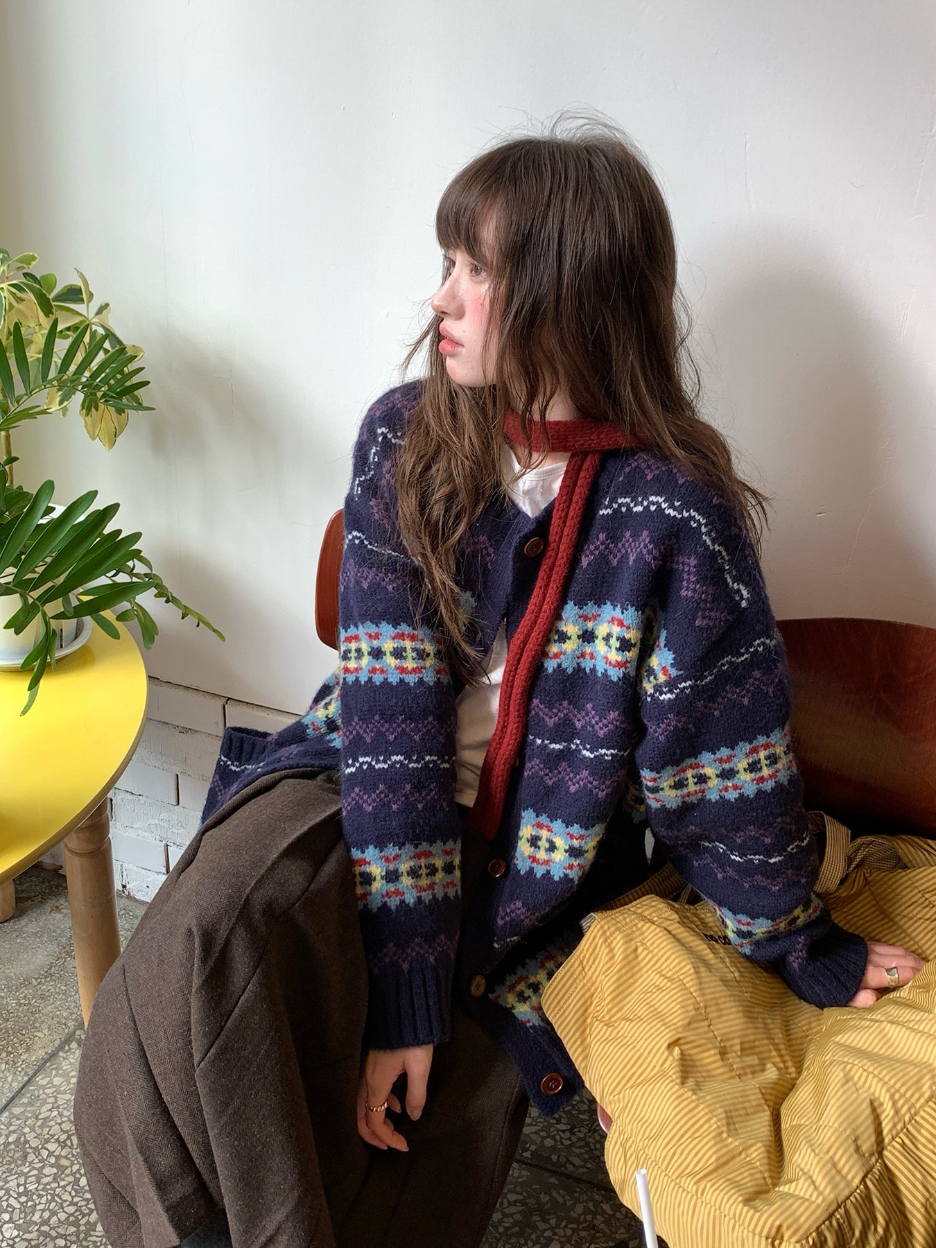 RAINYツイード花柄プリーツスカート