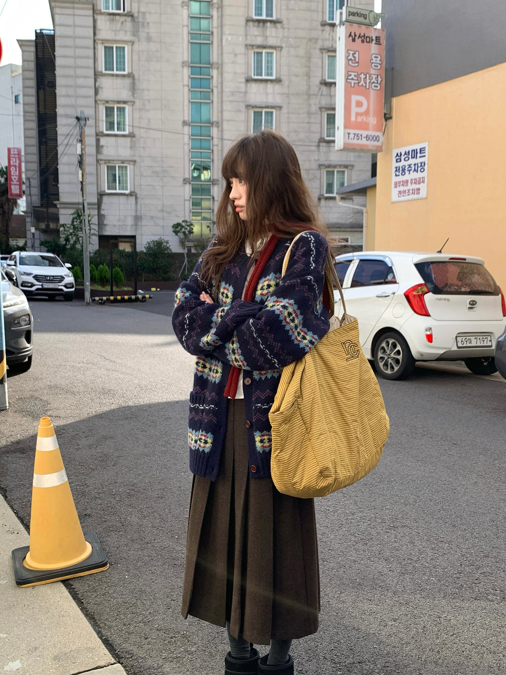 RAINYツイード花柄プリーツスカート