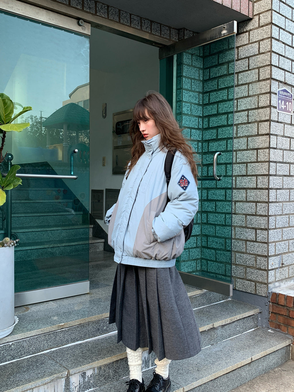 RAINYツイード花柄プリーツスカート