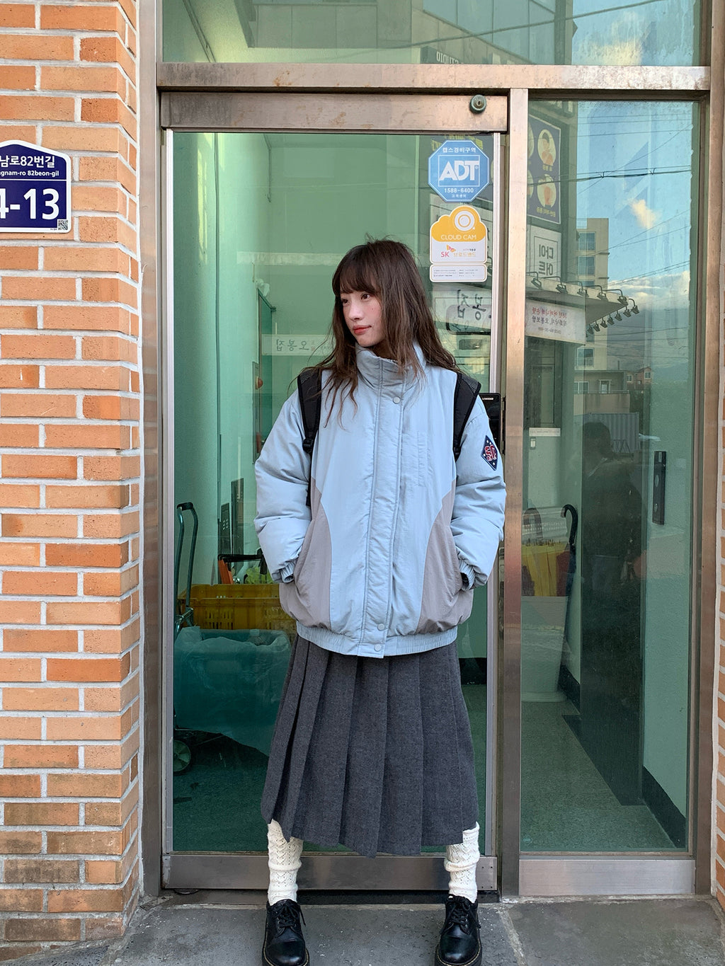 RAINYツイード花柄プリーツスカート