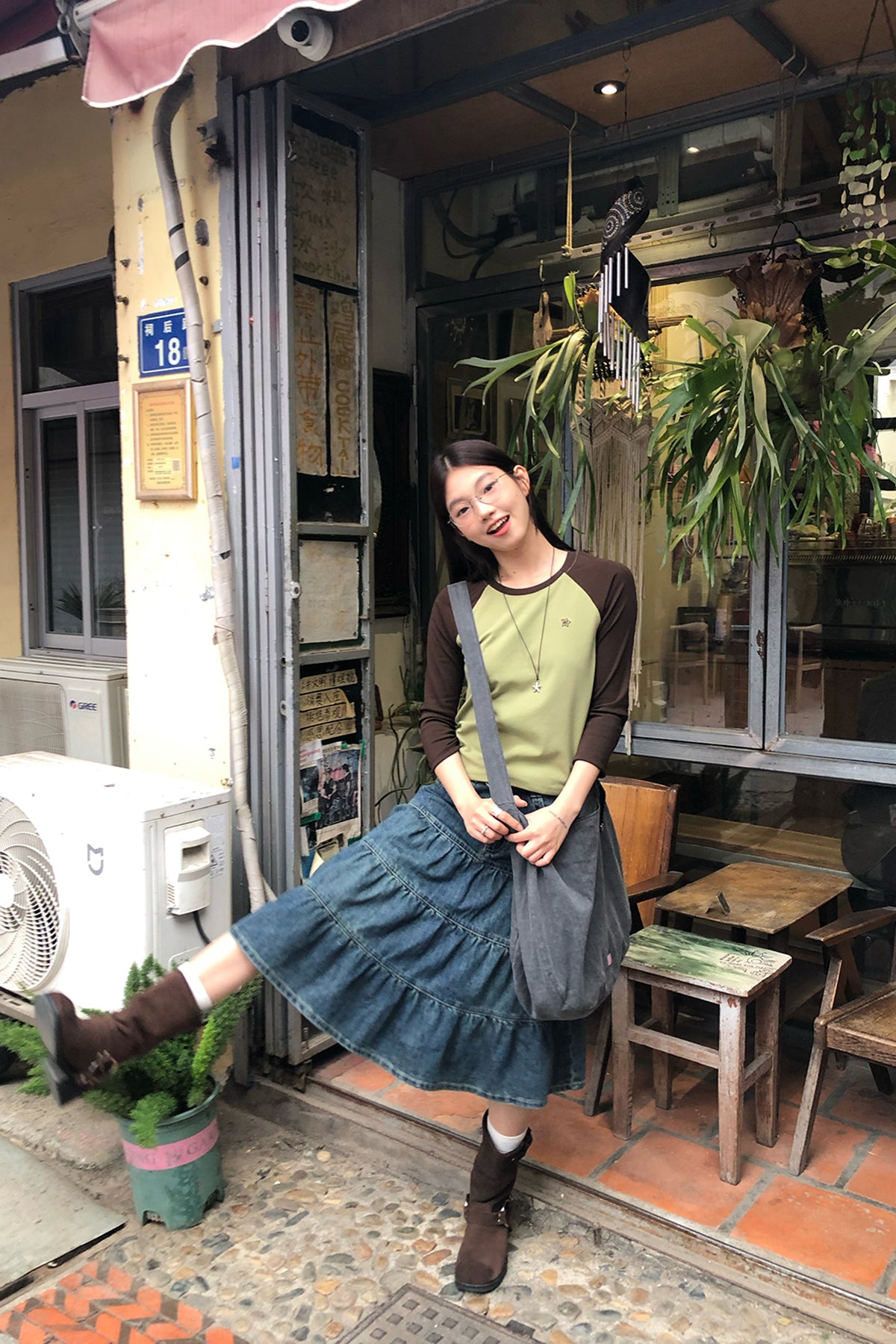 RAINY レトロウォッシュ加工のデニムハーフスカート アンブレラスカート 26SC13618X