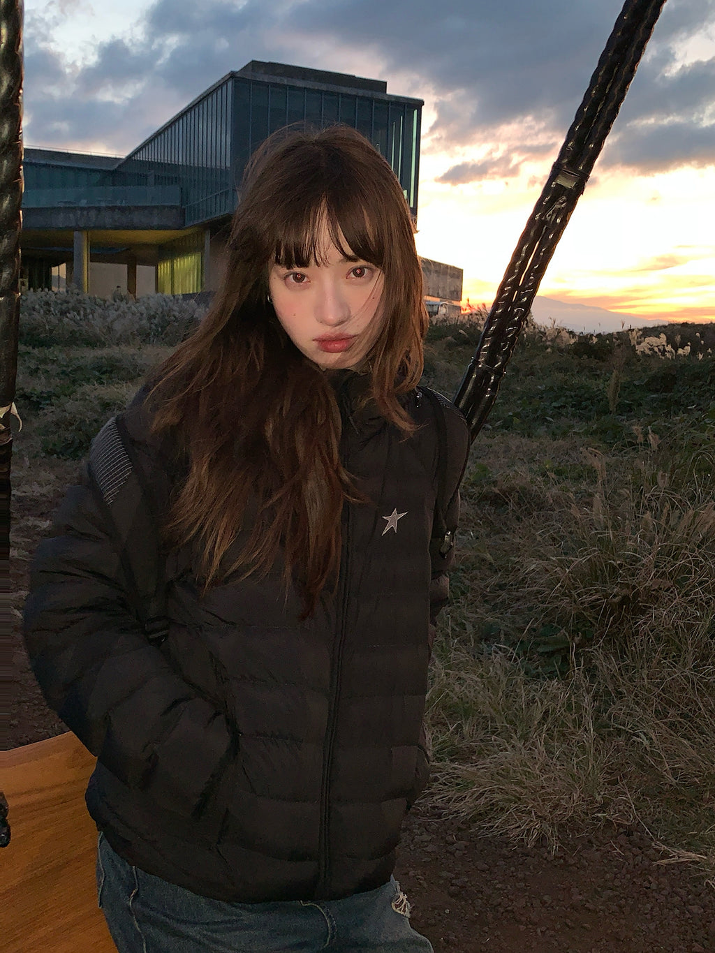 RAINY軽量連帽スペアリブダウンジャケット