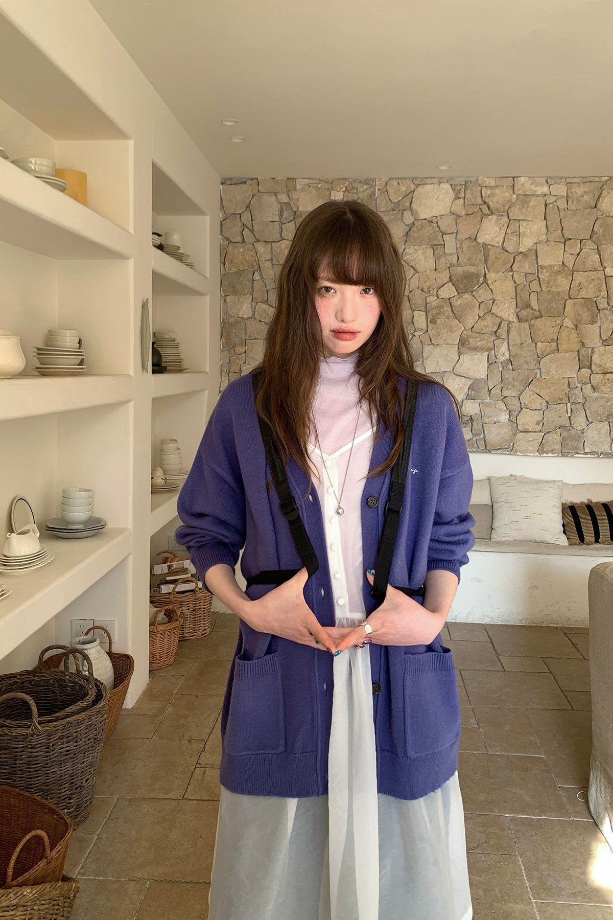 RAINY 森ガール風ドールカラー無地透かし彫りワンピース 26SC23612Q