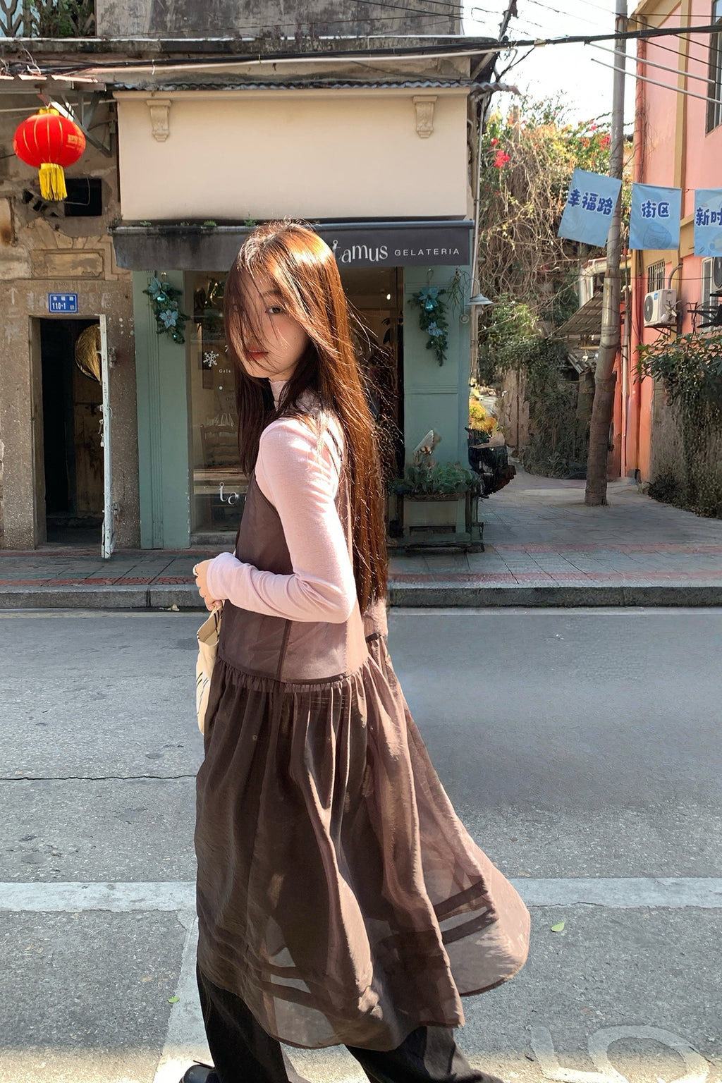 RAINY 森ガール風ドールカラー無地透かし彫りワンピース 26SC23612Q