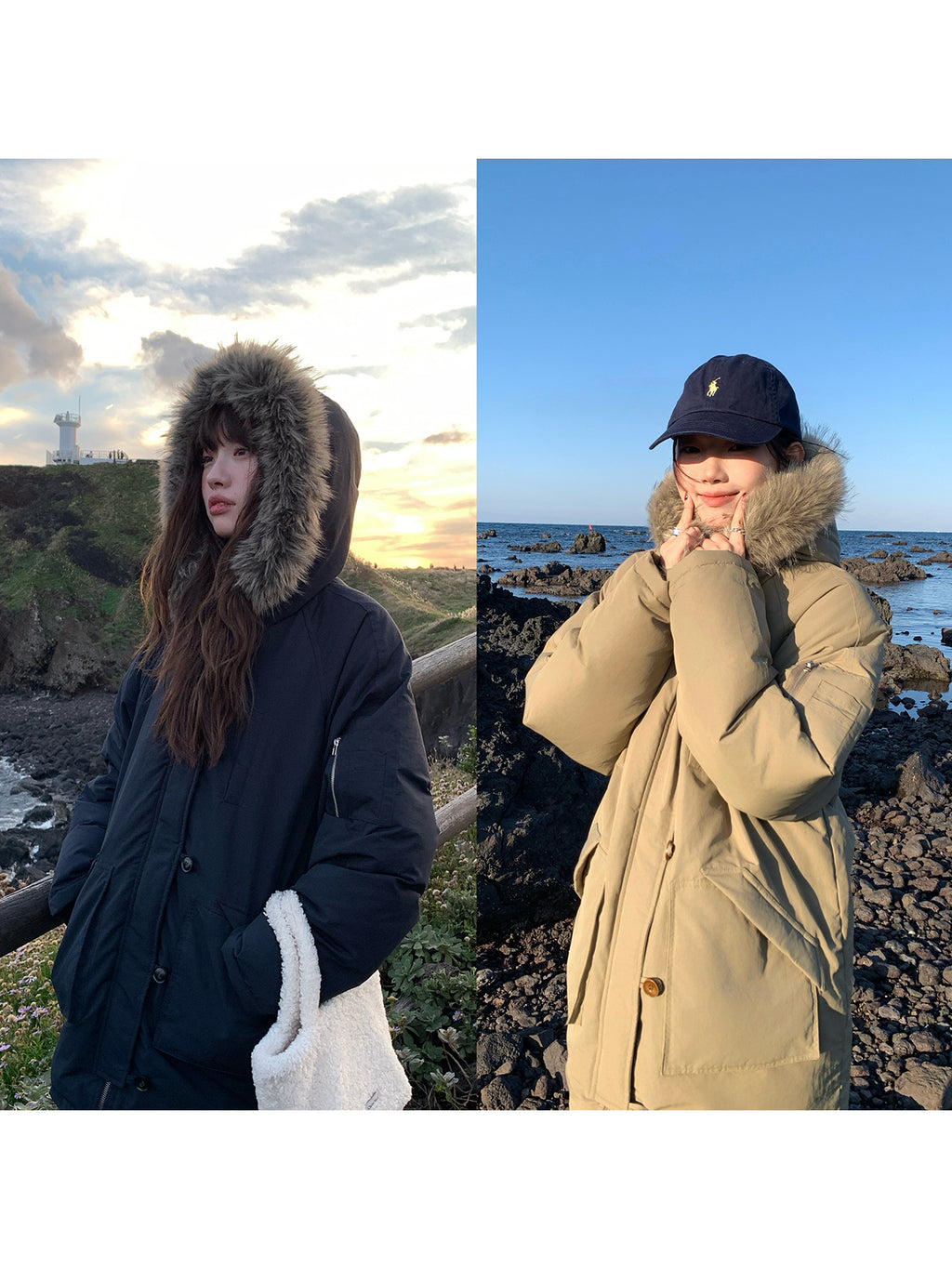 RAINY連帽工装ダウンジャケット90白アヒルの綿毛