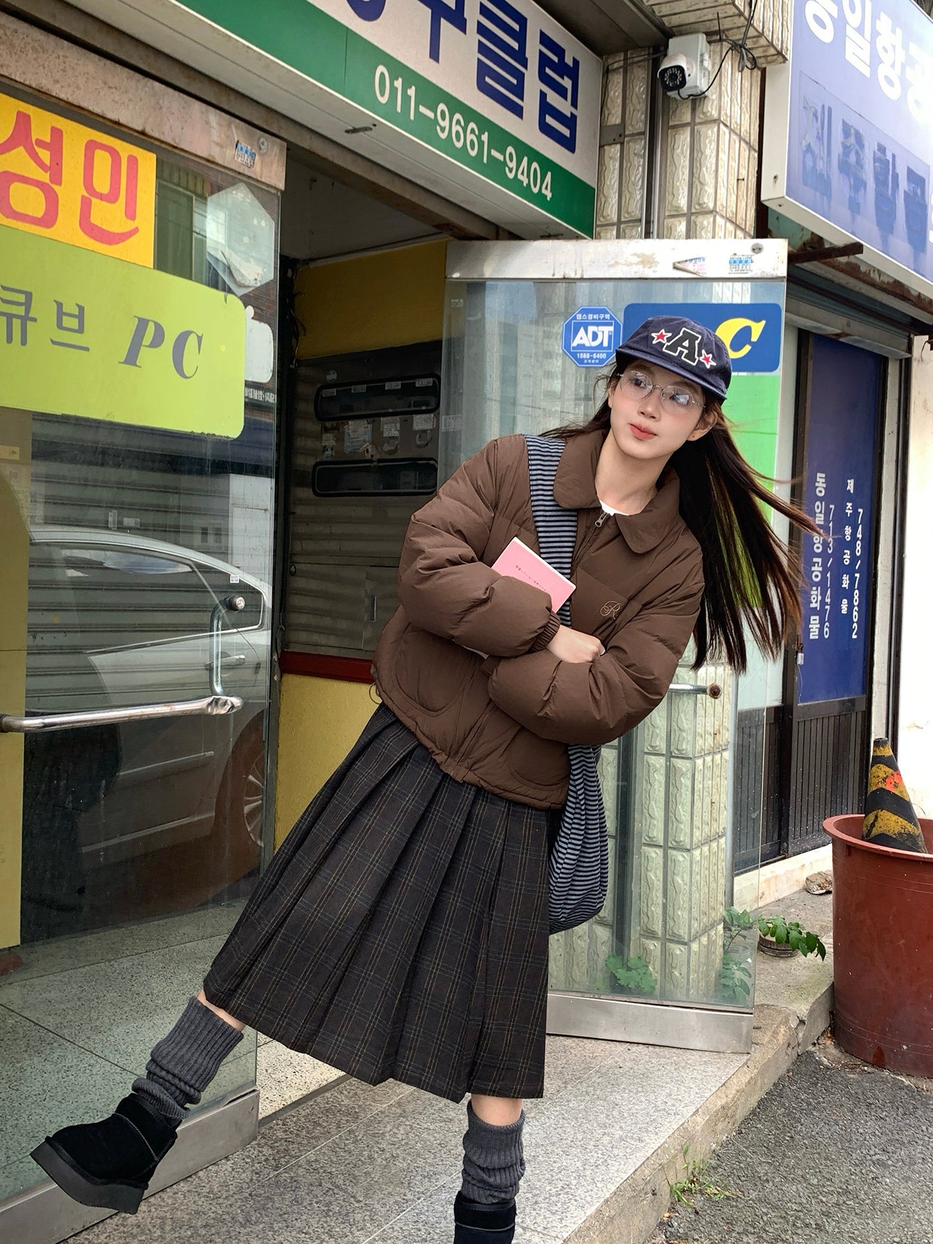 RAINY秋冬チェックプリーツスカート