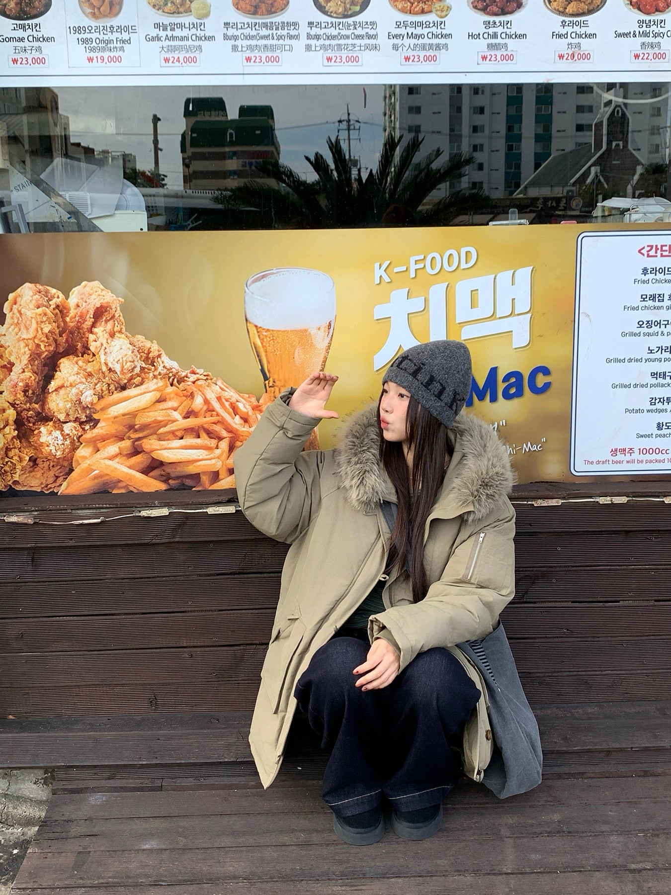 RAINY連帽工装ダウンジャケット90白アヒルの綿毛