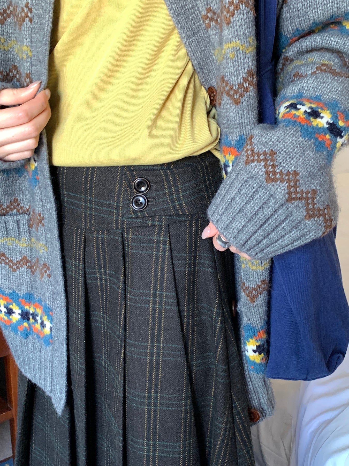 RAINY秋冬チェックプリーツスカート