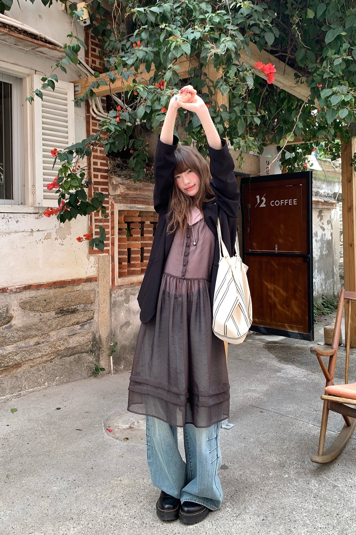 RAINY 森ガール風ドールカラー無地透かし彫りワンピース 26SC23612Q