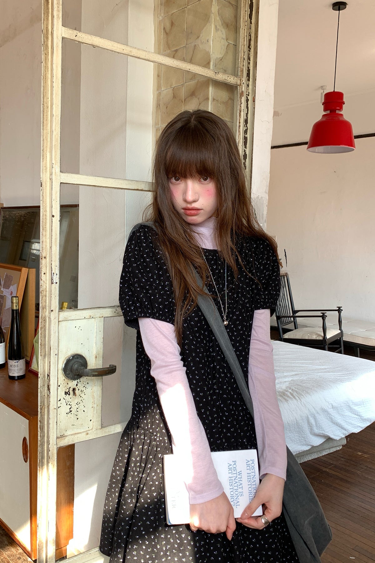 RAINY レトロで可愛い花柄半袖切り替えワンピース26SC23590Y