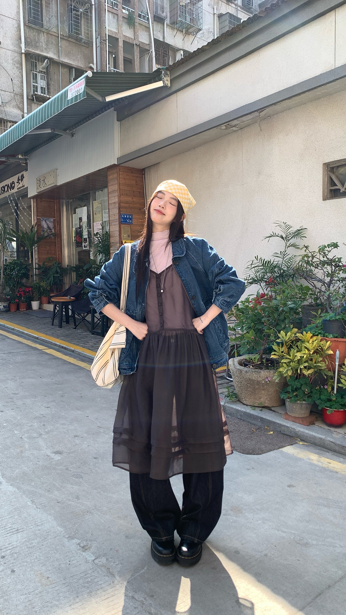 RAINY 韓国風無地重ね着薄手のシフォンキャミソールドレス26SC23672J