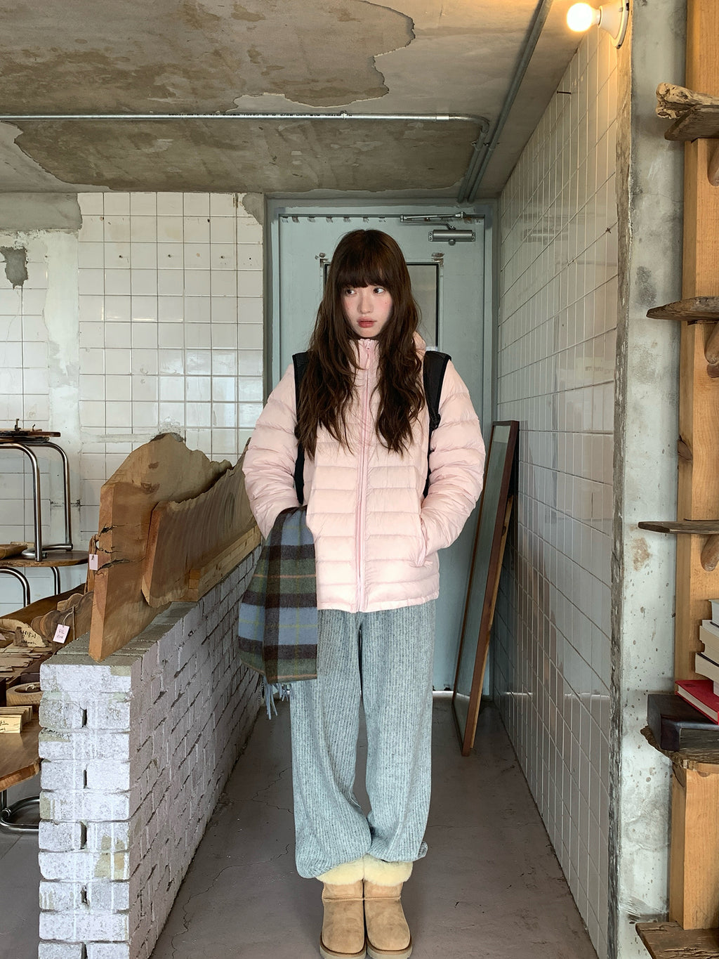 RAINY軽量連帽スペアリブダウンジャケット