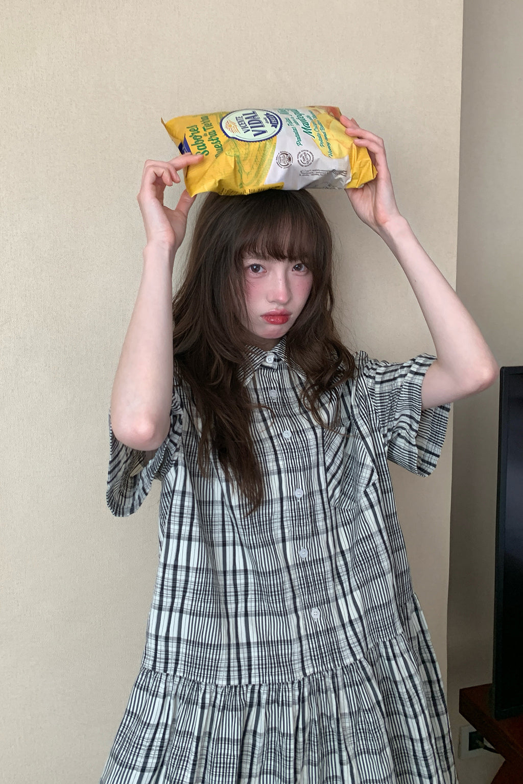 RAINY 韓国風レトロで芸術的なシャツワンピース25SC23213J