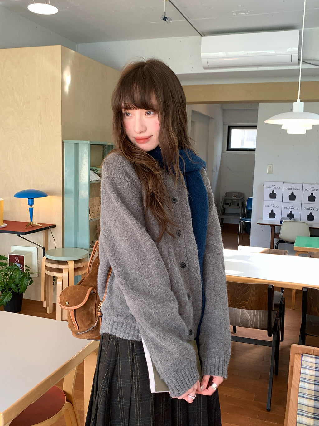 RAINY秋冬チェックプリーツスカート