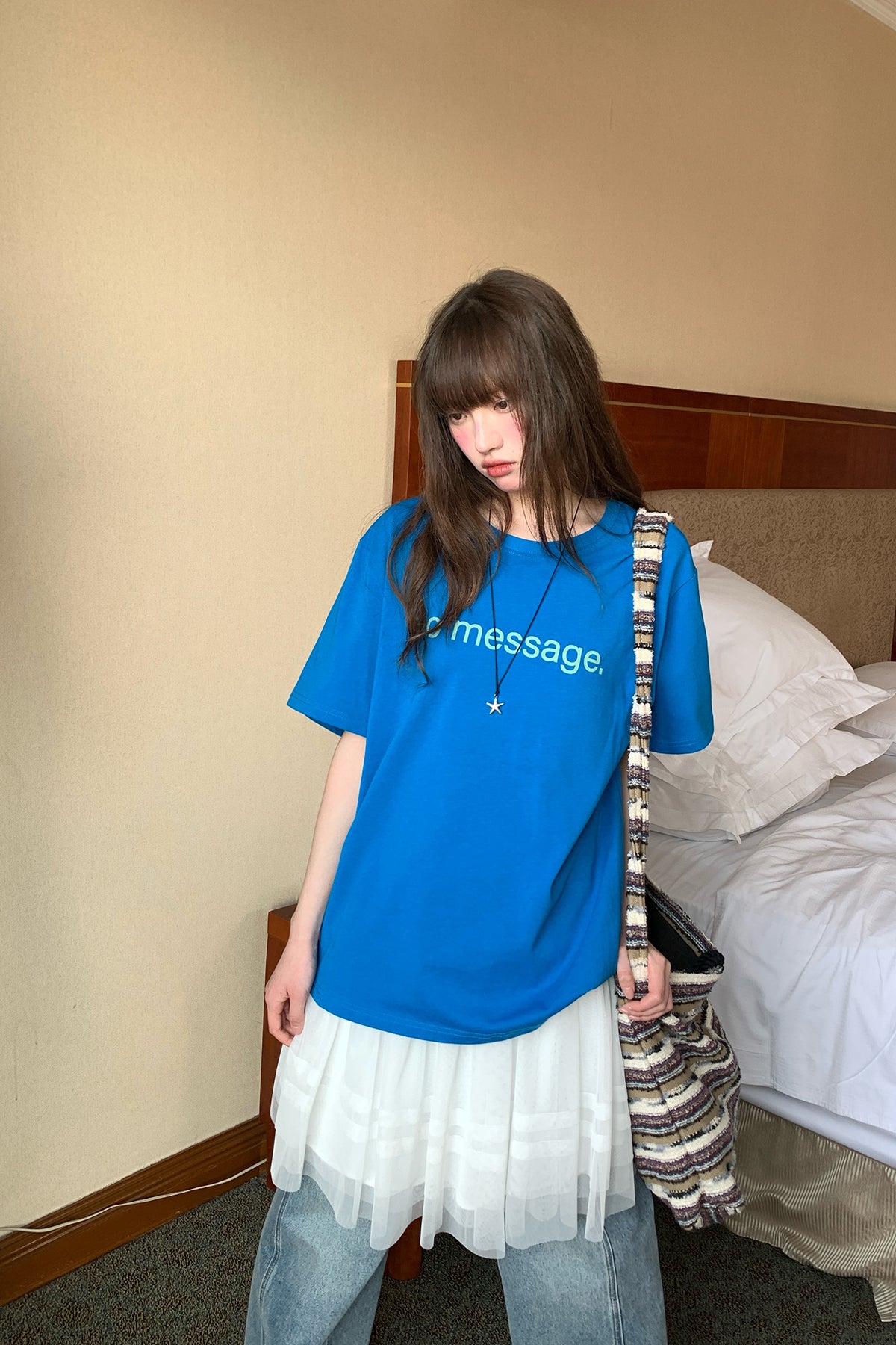 RAINY韓流Aライン少女感チュールおぼろショートスカート 26SC13638J