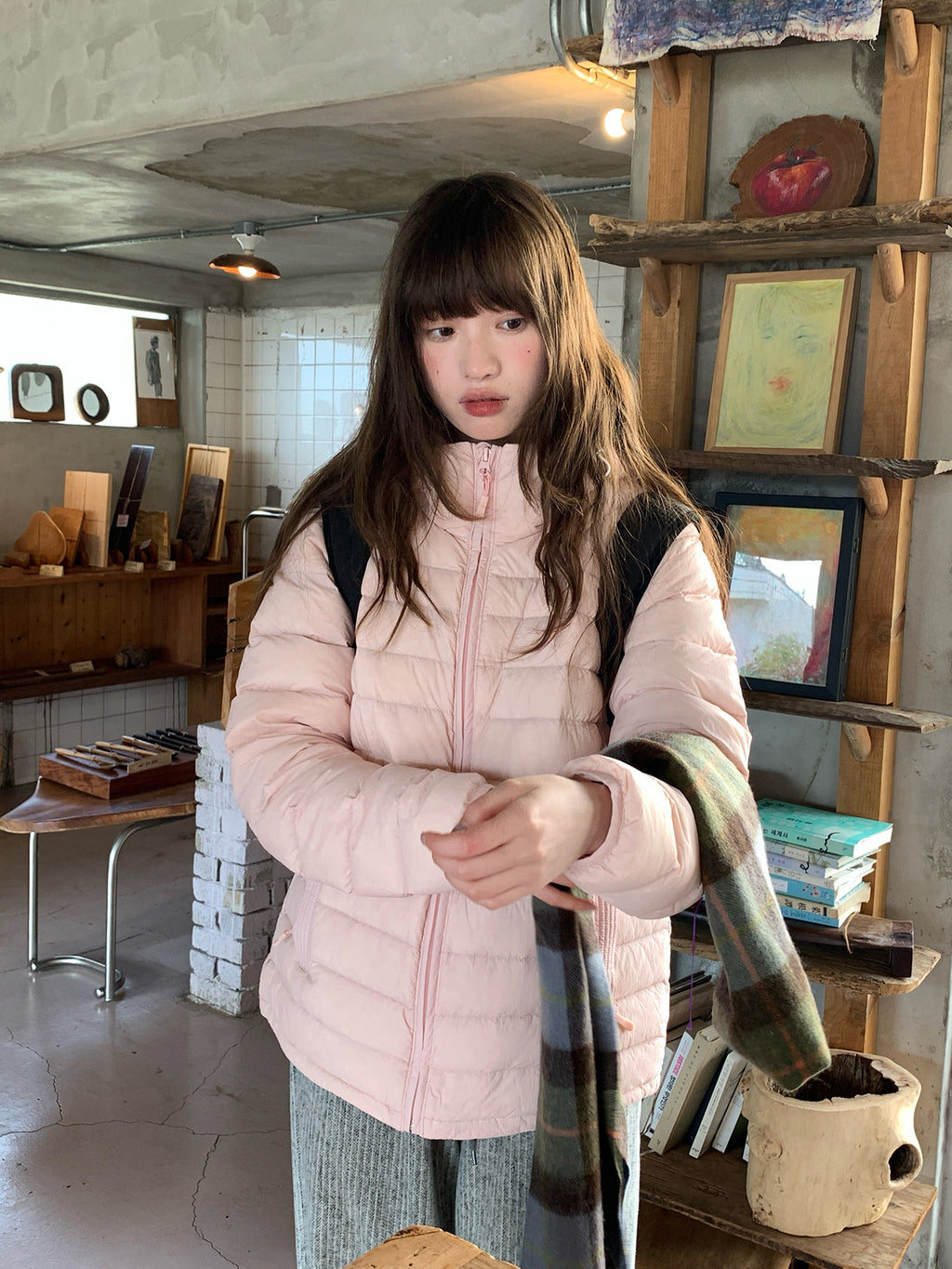 RAINY軽量連帽スペアリブダウンジャケット