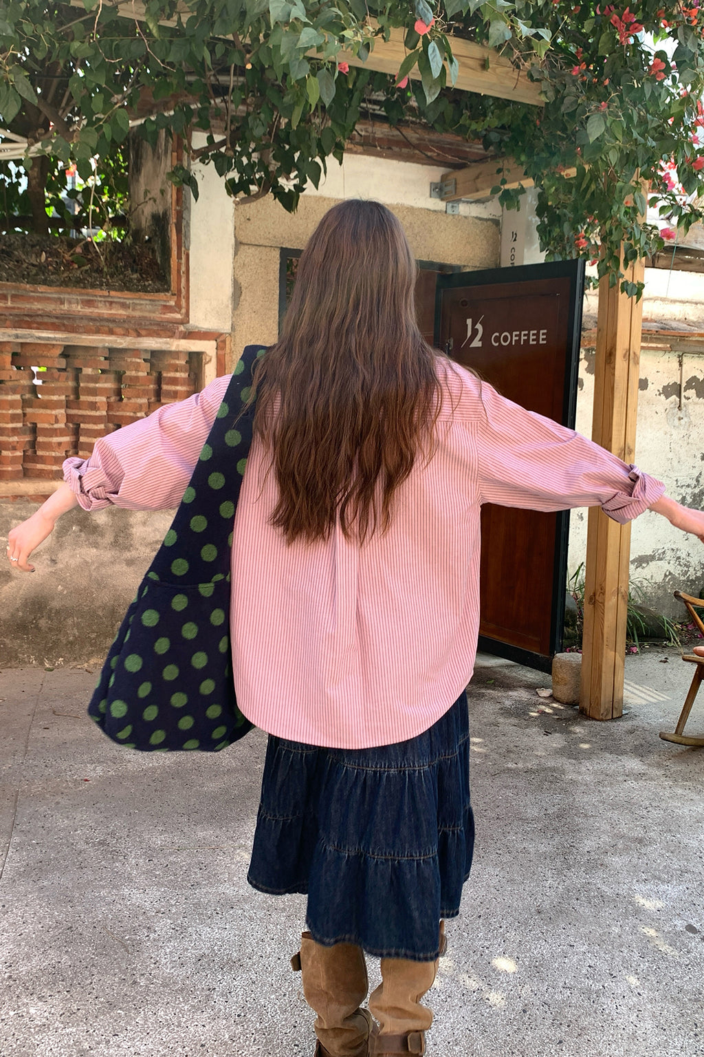 RAINY レトロウォッシュ加工のデニムハーフスカート アンブレラスカート 26SC13618X