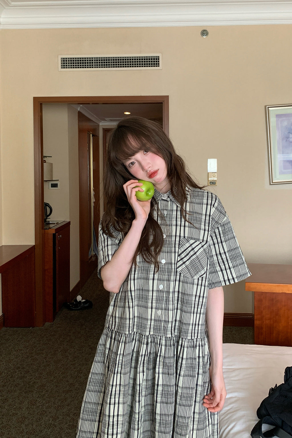 RAINY 韓国風レトロで芸術的なシャツワンピース25SC23213J