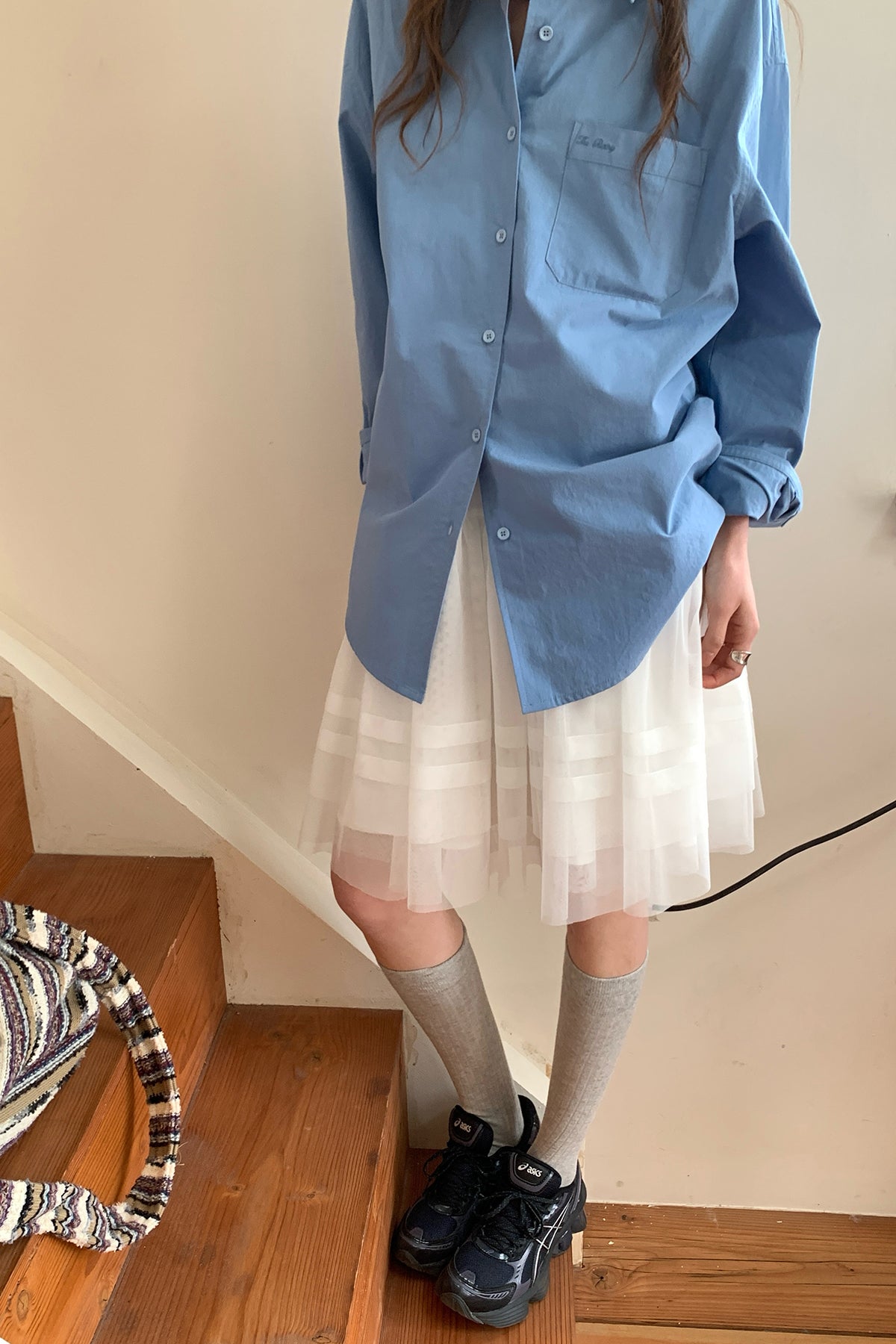 RAINY韓流Aライン少女感チュールおぼろショートスカート 26SC13638J