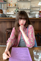 RAINY 韓国風文芸テイスト クラシックチェックシャツ 26SA43592Q