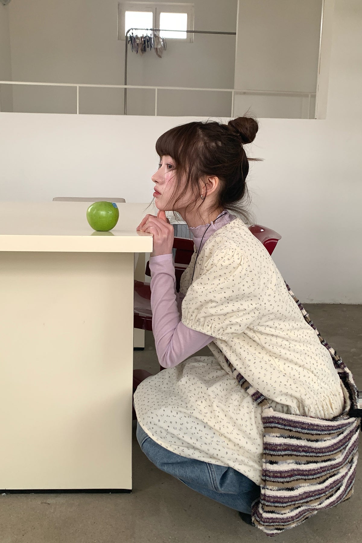 RAINY レトロで可愛い花柄半袖切り替えワンピース26SC23590Y