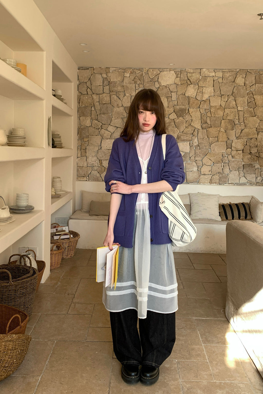 RAINY 森ガール風ドールカラー無地透かし彫りワンピース 26SC23612Q