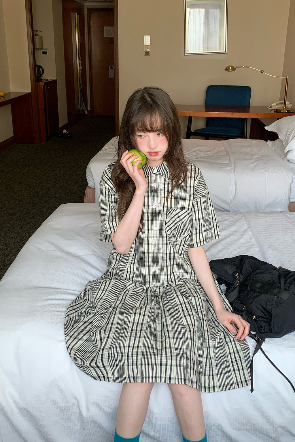 RAINY 韓国風レトロで芸術的なシャツワンピース25SC23213J