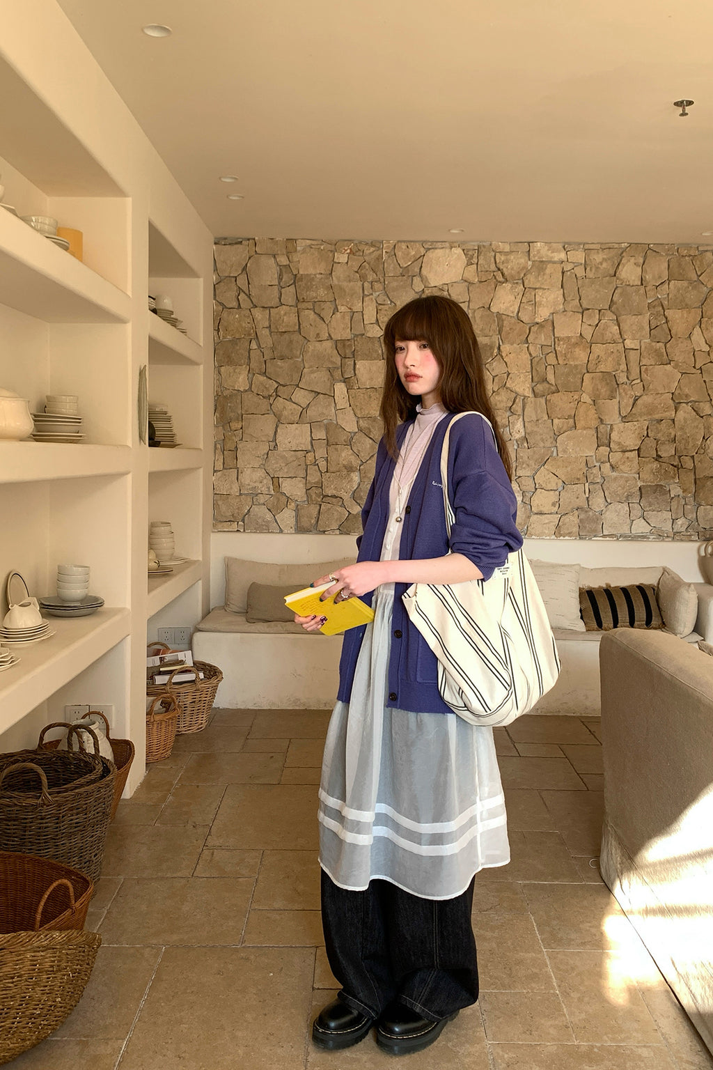 RAINY 森ガール風ドールカラー無地透かし彫りワンピース 26SC23612Q