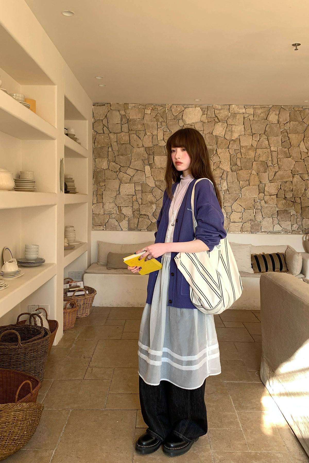 RAINY 森ガール風ドールカラー無地透かし彫りワンピース 26SC23612Q