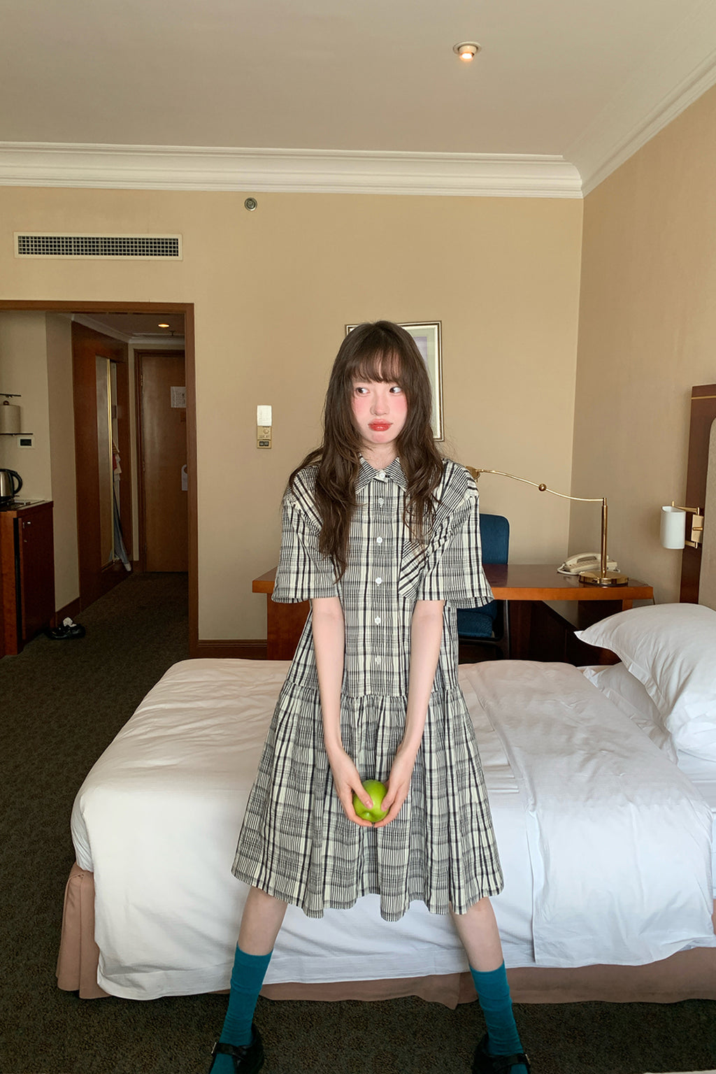 RAINY 韓国風レトロで芸術的なシャツワンピース25SC23213J