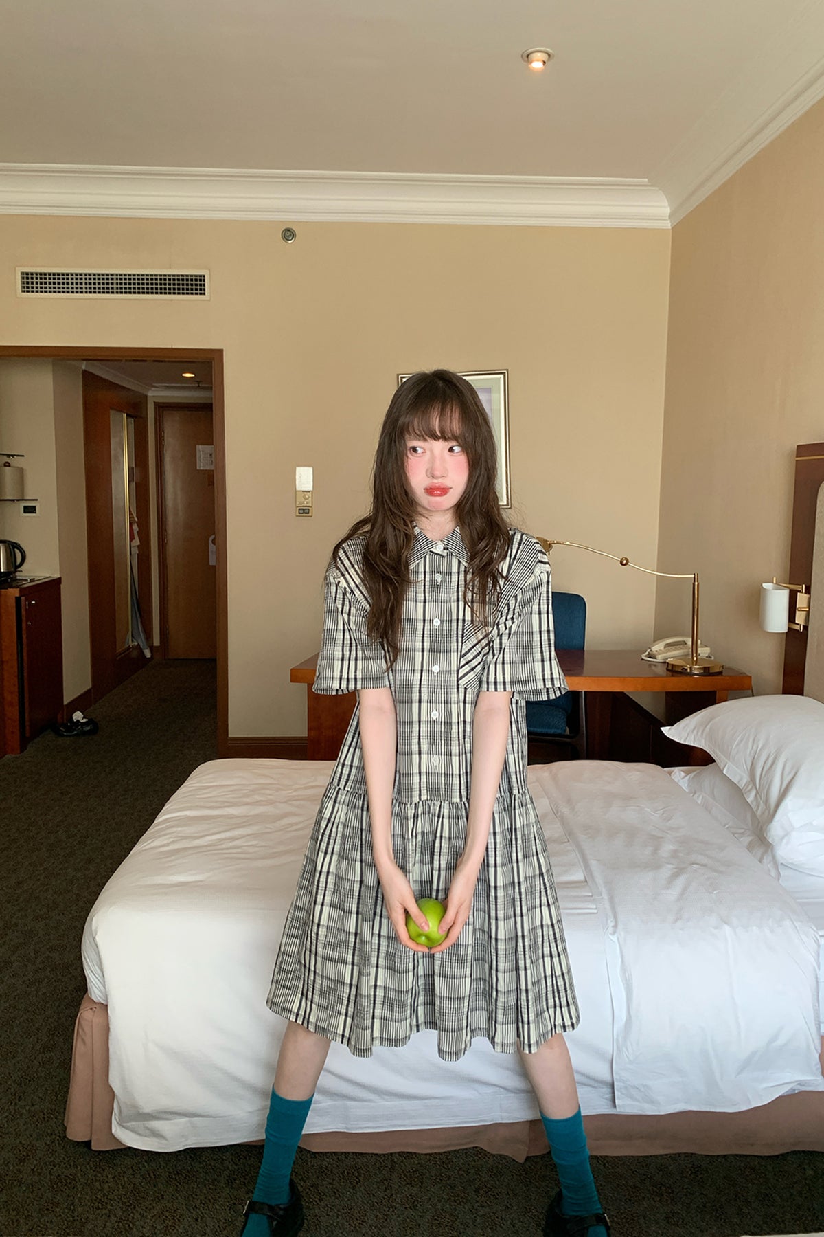 RAINY 韓国風レトロで芸術的なシャツワンピース25SC23213J