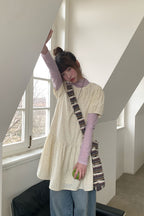 RAINY レトロで可愛い花柄半袖切り替えワンピース26SC23590Y