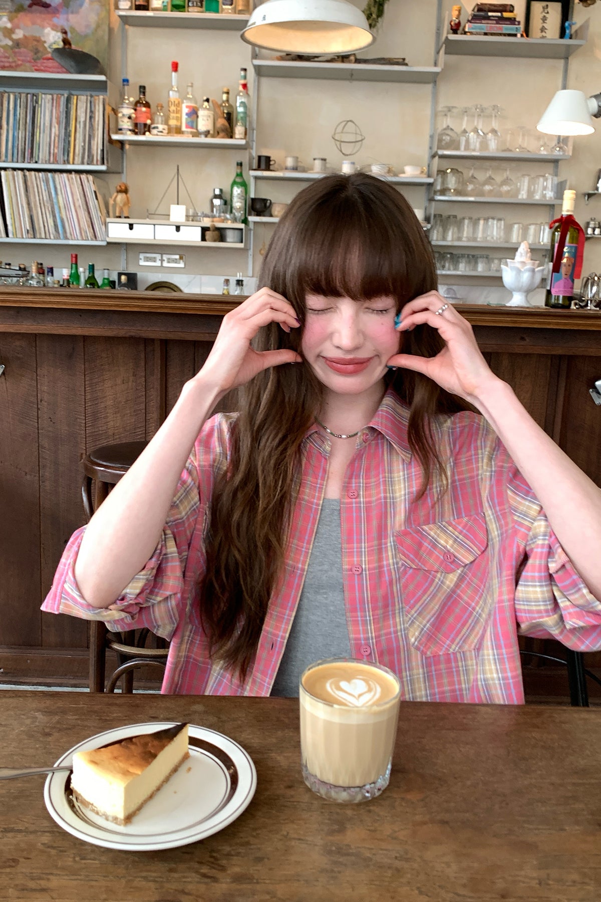 RAINY 韓国風文芸テイスト クラシックチェックシャツ 26SA43592Q