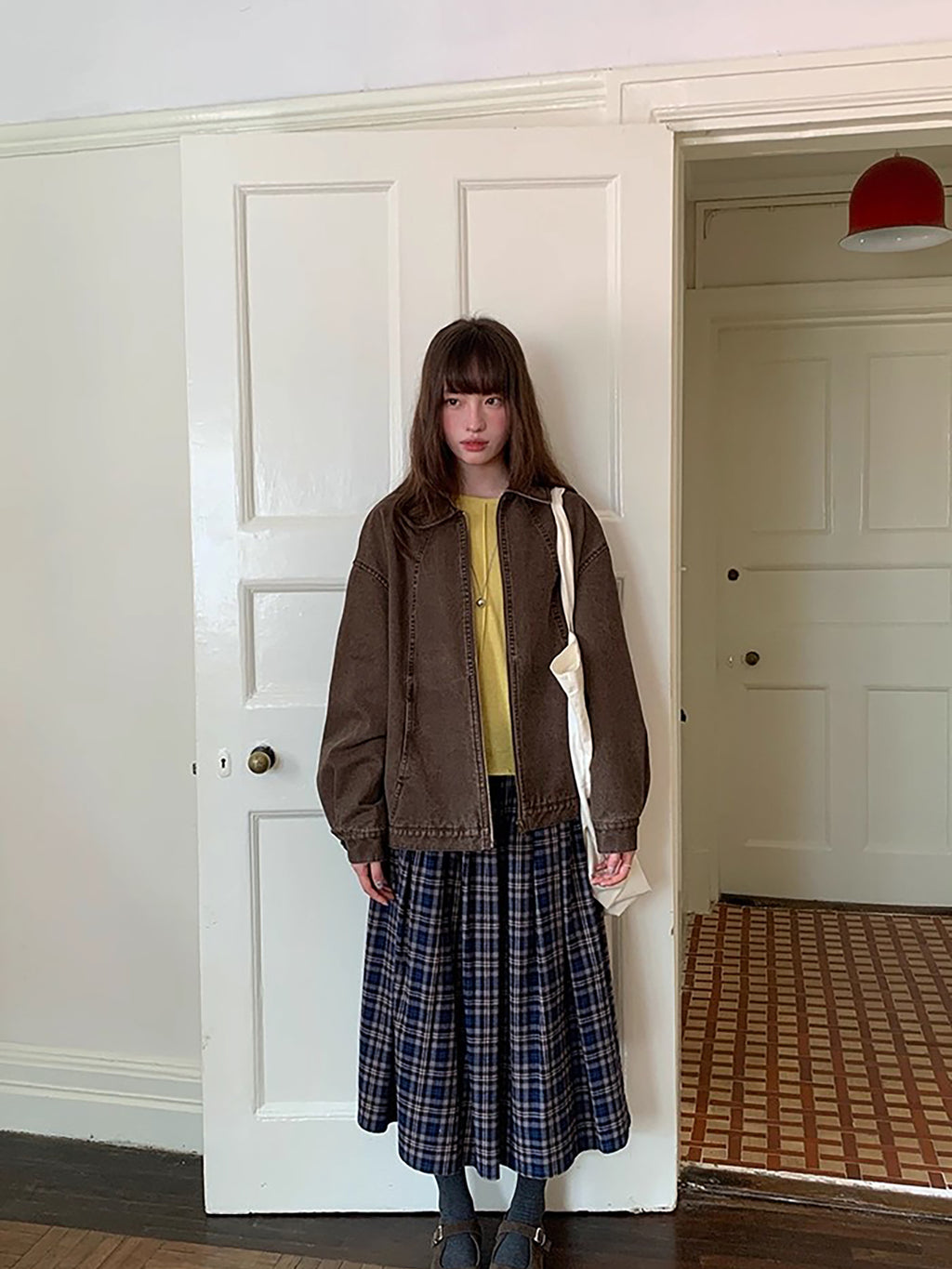 RAINY ヴィンテージ風 ルーズカラー ウォッシュ加工 ジャケット レディース 春/秋 アメリカンスタイル クールでシック 万能ジッパージャケット