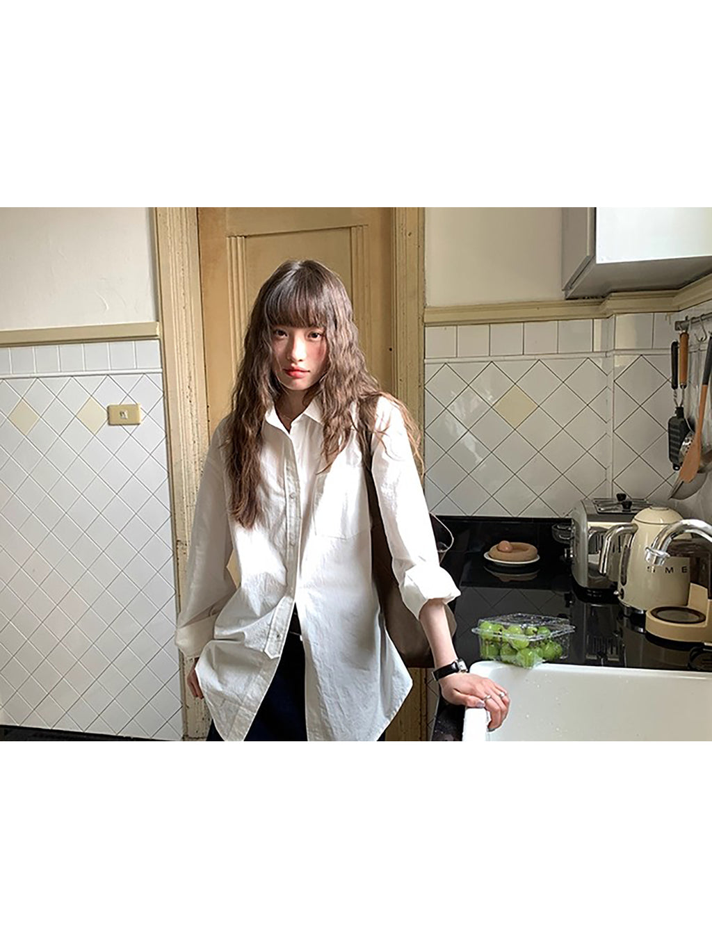 RAINY 经典纯色基础长袖衬衫春秋女翻领2025新款百搭文艺衬衣上衣