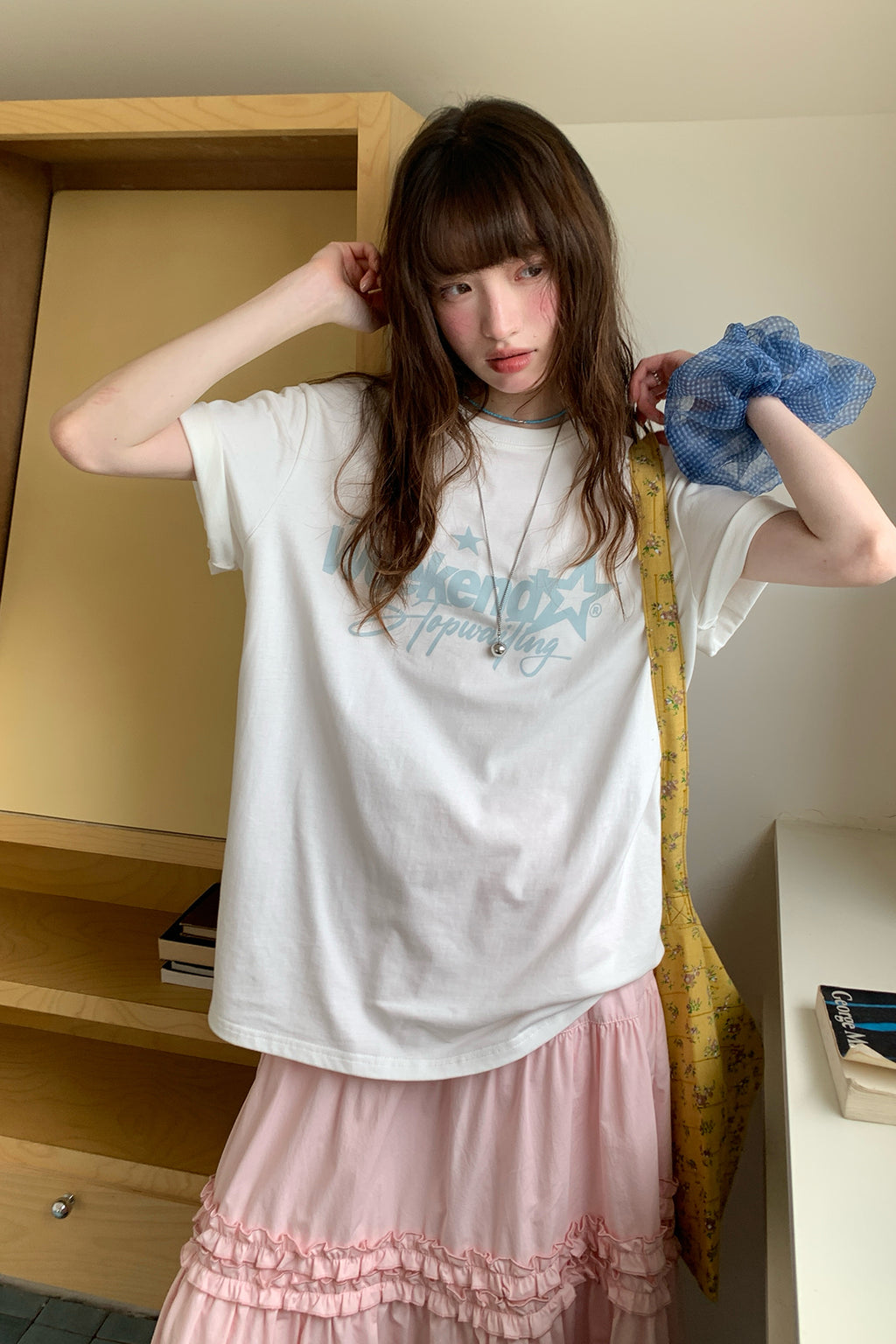 RAINYシンプルカジュアルアメリカンレトロプリントTシャツ26SA23762X