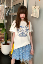 RAINY夏の明媚感変則半身スカート26SC13706J