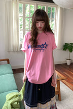 RAINYシンプルカジュアルアメリカンレトロプリントTシャツ26SA23762X