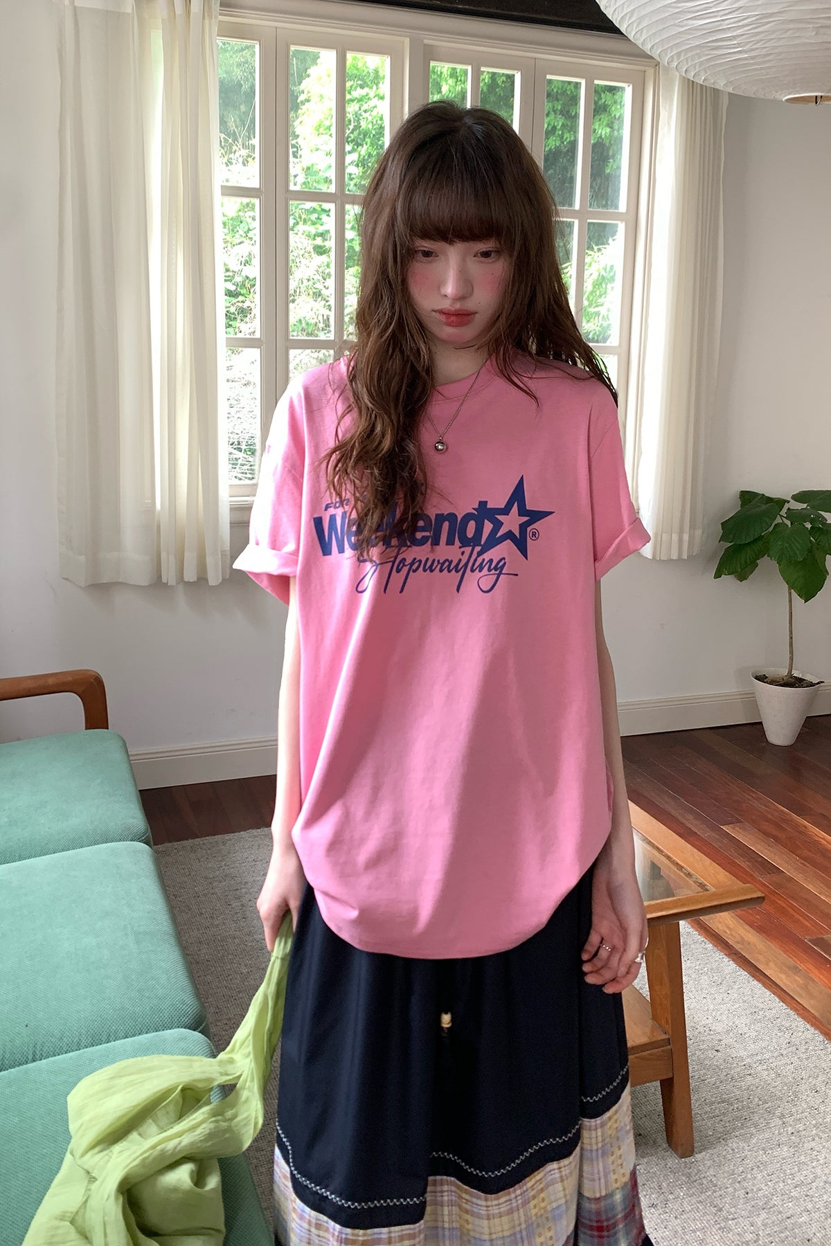 RAINYシンプルカジュアルアメリカンレトロプリントTシャツ26SA23762X