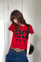 RAINYデジタルプリントラウンドネック半袖Tシャツ26SA23739Y