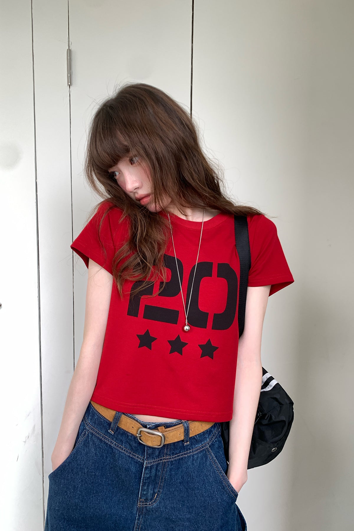 RAINYデジタルプリントラウンドネック半袖Tシャツ26SA23739Y