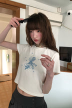RAINYキュートな減齢天使刺繍Tシャツ26SA23730Q