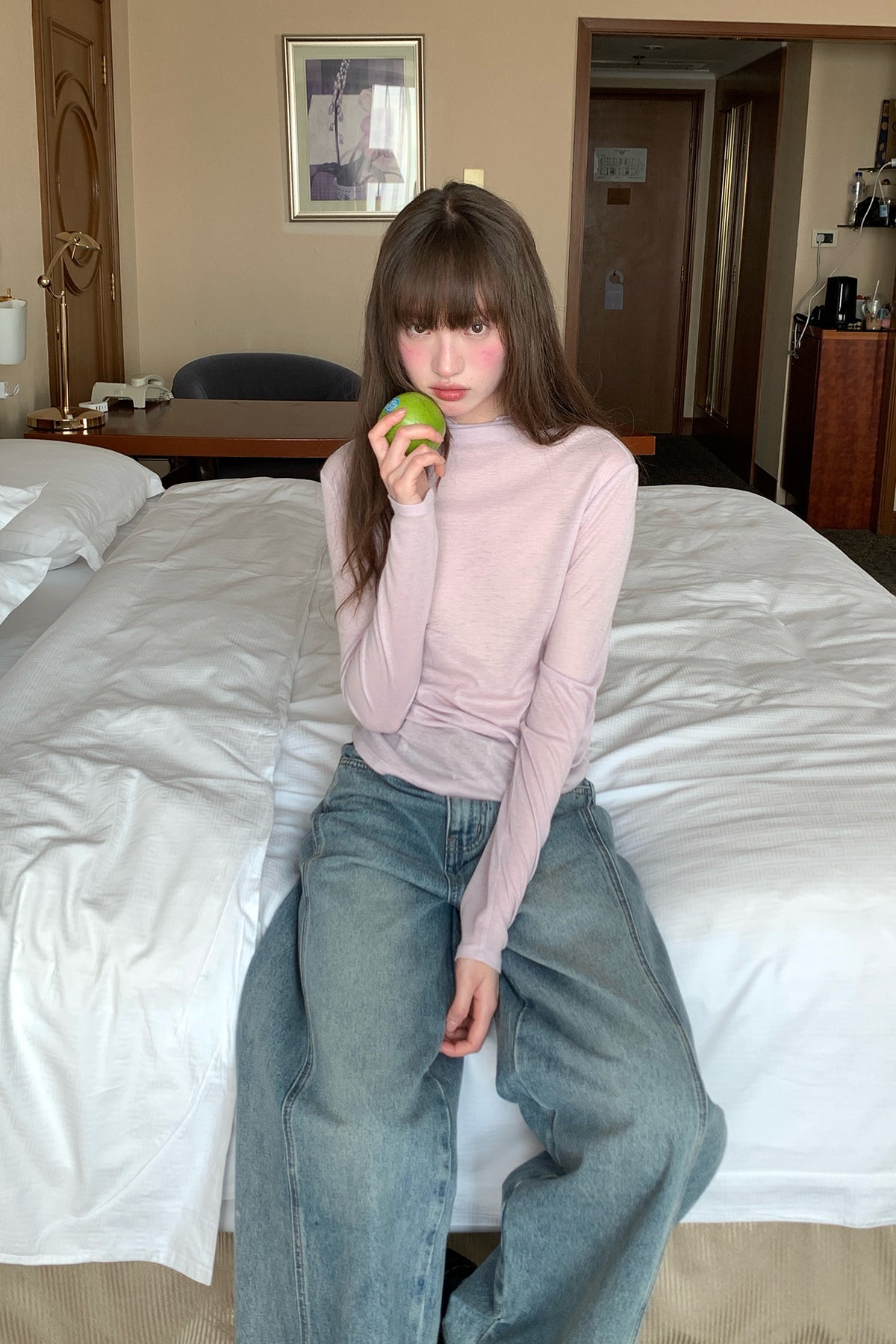 RAINY韓系春のハイカラ肌見せタイツTシャツ 26SA23656Y