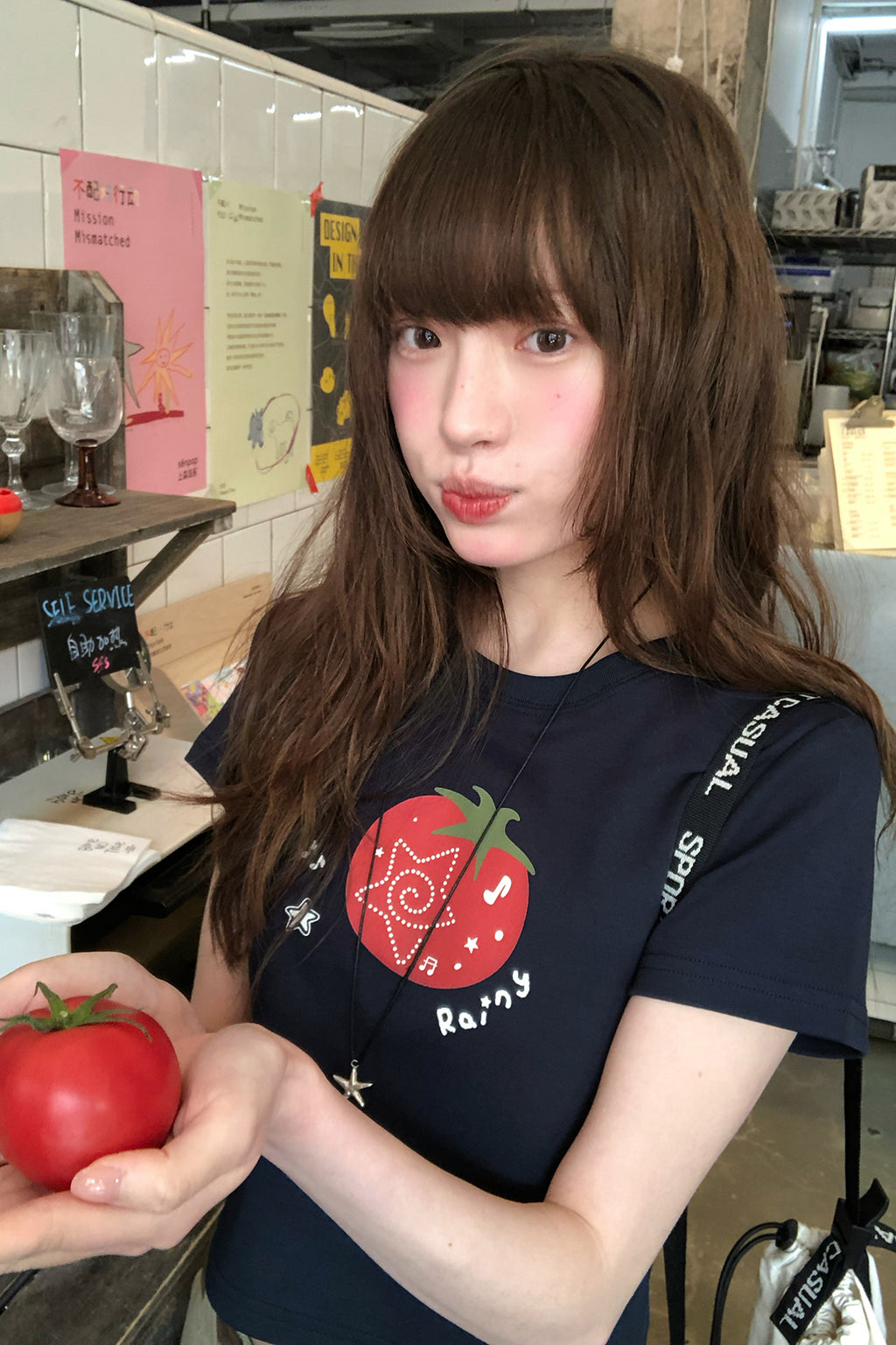RAINY童趣トマトアルファベットプリントショートTシャツ26SA23722Q