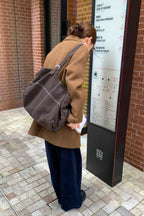 RAINY 韓国風ヴィンテージ感のあるコーデュロイカジュアルワイドパンツ 26WB13911J