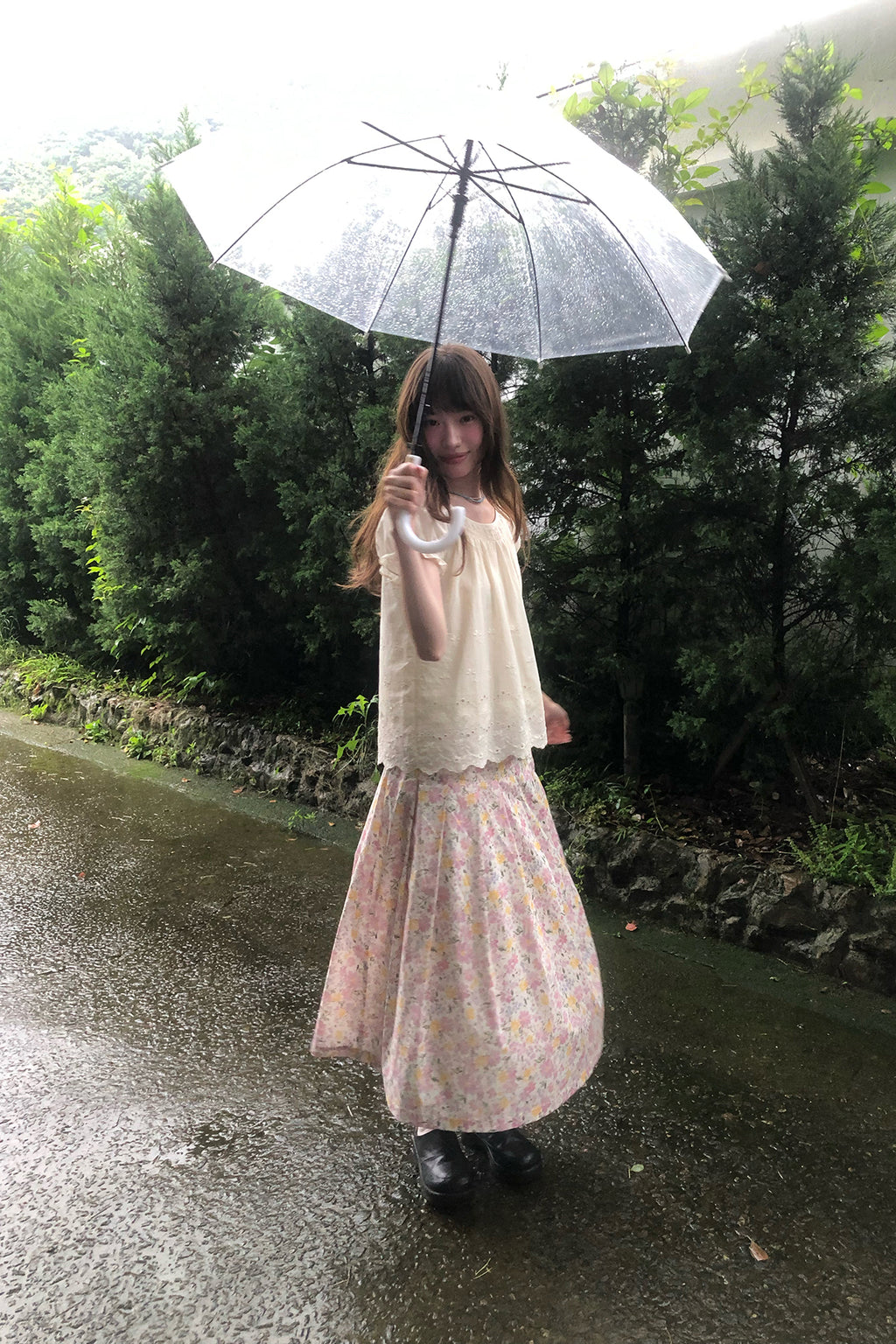 RAINNY田園感花柄プリーツスカート26SC13791Q