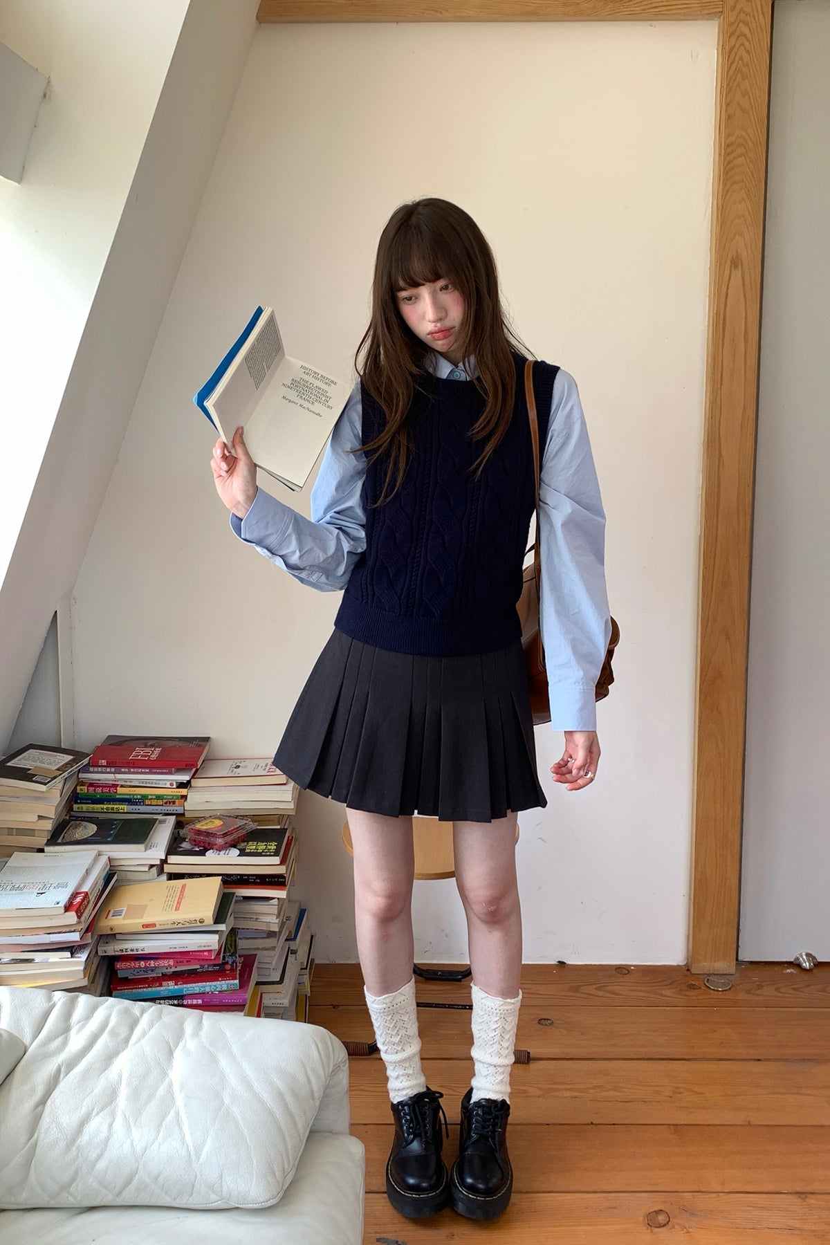 RAINY韓系定番麻編みベスト26FG23933X