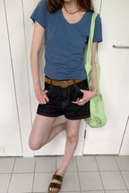 RAINY竹節VネックTシャツ26SA23817Q