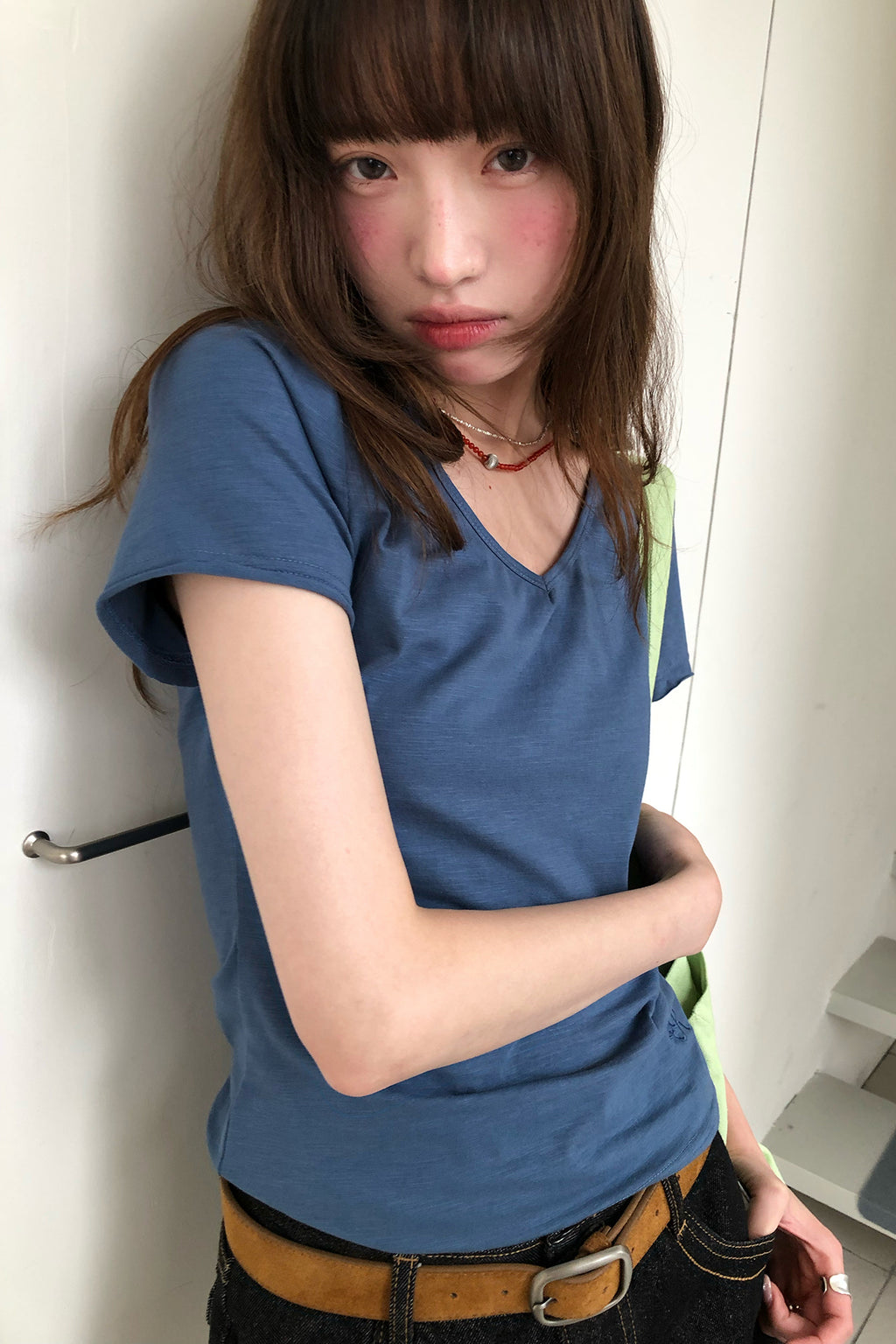RAINY竹節VネックTシャツ26SA23817Q